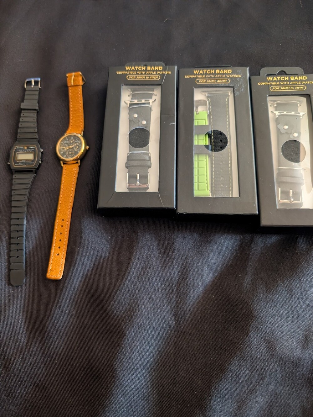 Watch Band Bundle For Apple Watch W/ Two Brand New Watches( Needs Batteries)
